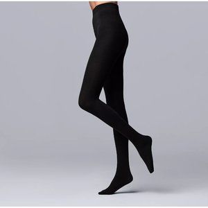 Women's Simply Vera Vera Wang Noncontrol Top Fleece Lined Tights Black Size 3